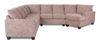 Made in Canada Customizable Sofa Lab Arc 4-Piece Right-Facing Sectional with Cuddler - Chenille Praline | Sofa sectionnel de droite 4 pièces avec fauteuil enveloppant personnalisable Arc de Sofa Lab fabriqué au Canada en tissu - Chenille Praline