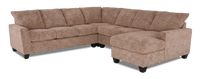 Made in Canada Customizable Sofa Lab Arc 4-Piece Right-Facing Sectional with Chaise - Chenille Praline 
