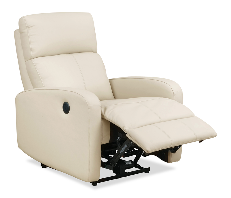 Asher 31.5\" Genuine Leather Power Reclining Chair – Beige