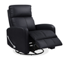 Asher 31.5" Genuine Leather Swivel Glider Reclining Chair – Black | Fauteuil pivotant, coulissant et inclinable Asher de 31.5 po en cuir véritable - noir