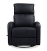 Asher 31.5" Genuine Leather Swivel Glider Reclining Chair – Black | Fauteuil pivotant, coulissant et inclinable Asher de 31.5 po en cuir véritable - noir