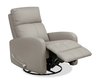Asher 31.5" Genuine Leather Swivel Glider Reclining Chair – Light Grey | Fauteuil pivotant, coulissant et inclinable Asher de 31,5 po en cuir véritable - gris clair