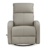 Asher 31.5" Genuine Leather Swivel Glider Reclining Chair – Light Grey | Fauteuil pivotant, coulissant et inclinable Asher de 31,5 po en cuir véritable - gris clair