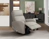 Asher 31.5" Genuine Leather Swivel Glider Reclining Chair – Light Grey | Fauteuil pivotant, coulissant et inclinable Asher de 31,5 po en cuir véritable - gris clair