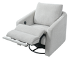 Cindy Crawford Home Aspen 33.5" Fabric Swivel Power Reclining Chair with Power Footrest - Silver | Fauteuil pivotant à inclinaison électrique Aspen de Cindy Crawford Home de 33,5 po en tissu avec repose-pieds électrique - argenté