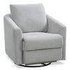Cindy Crawford Home Aspen 33.5\" Fabric Swivel Power Reclining Chair with Power Footrest - Silver