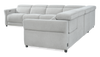 Cindy Crawford Home Aspen 5-Piece Power Reclining Sectional with Adjustable Headrests and USB Port - Silver | Sofa sectionnel à inclinaison électrique Aspen de Cindy Crawford Home 5 pièces avec appuie-têtes électriques et port USB - argenté