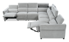 Cindy Crawford Home Aspen 5-Piece Power Reclining Sectional with Adjustable Headrests and USB Port - Silver | Sofa sectionnel à inclinaison électrique Aspen de Cindy Crawford Home 5 pièces avec appuie-têtes électriques et port USB - argenté