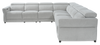 Cindy Crawford Home Aspen 5-Piece Power Reclining Sectional with Adjustable Headrests and USB Port - Silver | Sofa sectionnel à inclinaison électrique Aspen de Cindy Crawford Home 5 pièces avec appuie-têtes électriques et port USB - argenté