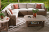 Banff Outdoor Patio Coffee Table - Resin Wicker & Aluminum, Weather Resistant - Brown/Beige | Table à café Banff pour la terrasse à l’extérieur - osier en résine et aluminium, résistante aux intempéries - brune et beige
