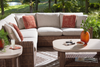 Banff Outdoor Patio Coffee Table - Resin Wicker & Aluminum, Weather Resistant - Brown/Beige | Table à café Banff pour la terrasse à l’extérieur - osier en résine et aluminium, résistante aux intempéries - brune et beige