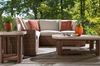 Banff Outdoor Patio Coffee Table - Resin Wicker & Aluminum, Weather Resistant - Brown/Beige | Table à café Banff pour la terrasse à l’extérieur - osier en résine et aluminium, résistante aux intempéries - brune et beige