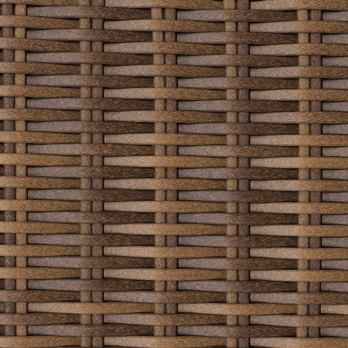 Banff Outdoor Patio Coffee Table - Resin Wicker & Aluminum, Weather Resistant - Brown/Beige