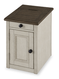 Baxter 14” Country-Style Chairside Table with Storage – Mocha 