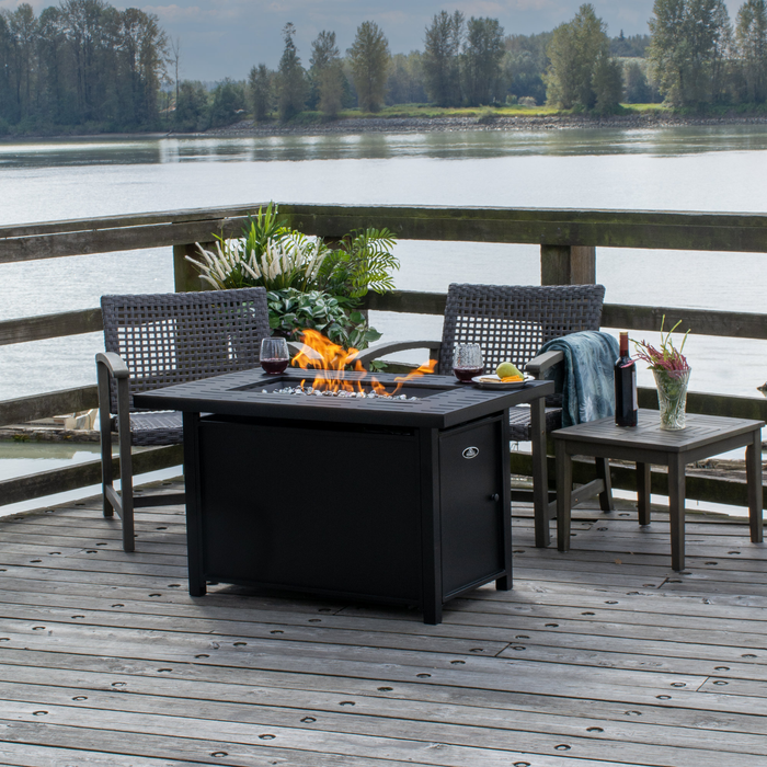 Blaze Fire Pit Table, 42\"W, 50,000 BTU, Propane/Natural Gas Convertible, Metal