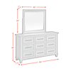 Celine Bedroom Dresser Mirror - Ivory  | Miroir de commode de chambre à coucher Celine - ivoire