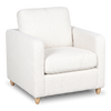 Made in Canada Sofa Lab Customizable Club 36" Fabric Accent Chair with Wood Legs – Teddy Snow | Fauteuil d’appoint personnalisable Club de Sofa Lab de 36 po fabriqué au Canada en tissu avec pattes en bois - Teddy Snow