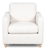 Made in Canada Sofa Lab Customizable Club 36" Fabric Accent Chair with Wood Legs – Teddy Snow | Fauteuil d’appoint personnalisable Club de Sofa Lab de 36 po fabriqué au Canada en tissu avec pattes en bois - Teddy Snow