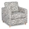 Made in Canada Sofa Lab Customizable Club 36" Fabric Accent Chair with Wood Legs – Flint Accent Fabric | Fauteuil d’appoint personnalisable Club de Sofa Lab de 36 po fabriqué au Canada en tissu avec pattes en bois - tissu décoratif Flint