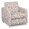 Made in Canada Sofa Lab Customizable Club 36" Fabric Accent Chair with Wood Legs – Rose Accent Fabric | Fauteuil d’appoint personnalisable Club de Sofa Lab de 36 po fabriqué au Canada en tissu avec pattes en bois - tissu décoratif Rose