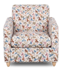 Made in Canada Sofa Lab Customizable Club 36" Fabric Accent Chair with Wood Legs – Rose Accent Fabric | Fauteuil d’appoint personnalisable Club de Sofa Lab de 36 po fabriqué au Canada en tissu avec pattes en bois - tissu décoratif Rose