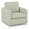 Made in Canada Sofa Lab Customizable Club 36" Fabric Accent Chair with Wood Legs – Peacock Accent Fabric | Fauteuil d’appoint personnalisable Club de Sofa Lab de 36 po fabriqué au Canada en tissu avec pattes en bois - tissu décoratif Peacock