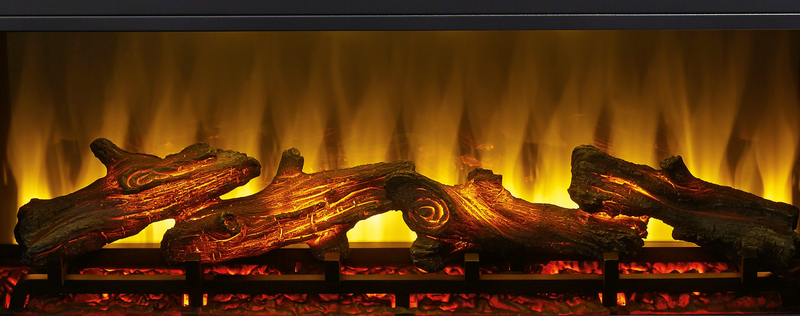 Clyde 81” Electric Fireplace TV Stand with Storage and Cable Management for TVs up to 90” – Golden Oak