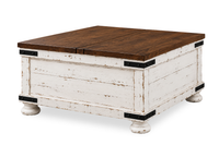 Croft 36” Country-Style Lift-Top Coffee Table with Storage - Mocha