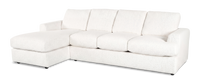 Made in Canada Customizable Sofa Lab Curve Fabric Left-Facing Sofabed Sectional - Teddy Snow 