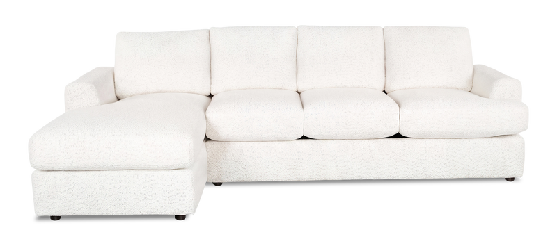 Made in Canada Customizable Sofa Lab Curve Fabric Left-Facing Sofabed Sectional - Teddy Snow