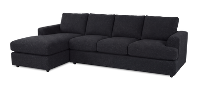 Made in Canada Customizable Sofa Lab Curve Left-Facing Fabric Sofa Chaise  – Teddy Raven | Sofa avec fauteuil long de gauche personnalisable Curve de Sofa Lab fabriqué au Canada en tissu - Teddy Raven