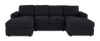 Made in Canada Customizable Sofa Lab Curve Fabric Double Chaise Sectional - Teddy Raven | Sofa sectionnel avec deux fauteuils longs personnalisable Curve de Sofa Lab fabriqué au Canada en tissu - Teddy Raven