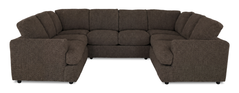 Made in Canada Customizable Sofa Lab Curve U-Shaped Sectional - Teddy Walnut