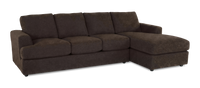 Made in Canada Customizable Sofa Lab Curve Right-Facing Fabric Sofa Chaise  – Teddy Walnut 