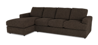 Made in Canada Customizable Sofa Lab Curve Left-Facing Fabric Sofa Chaise  – Teddy Walnut 