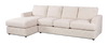Made in Canada Customizable Sofa Lab Curve Left-Facing Fabric Sofa Chaise  – Chenille White | Sofa avec fauteuil long de gauche personnalisable Curve de Sofa Lab fabriqué au Canada en tissu - Chenille White