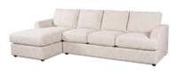 Made in Canada Customizable Sofa Lab Curve Left-Facing Fabric Sofa Chaise  – Chenille White 