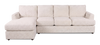 Made in Canada Customizable Sofa Lab Curve Left-Facing Fabric Sofa Chaise  – Chenille White | Sofa avec fauteuil long de gauche personnalisable Curve de Sofa Lab fabriqué au Canada en tissu - Chenille White