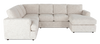 Made in Canada Customizable Sofa Lab Curve 3 Piece Right-Facing Fabric Sectional with Chaise – Chenille White | Sofa sectionnel de droite 3 pièces avec fauteuil long personnalisable Curve de Sofa Lab fabriqué au Canada en tissu - Chenille White