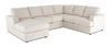 Made in Canada Customizable Sofa Lab Curve 3 Piece Left-Facing Fabric Sectional with Chaise – Chenille White | Sofa sectionnel de gauche 3 pièces avec fauteuil long personnalisable Curve de Sofa Lab fabriqué au Canada en tissu - Chenille White