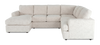 Made in Canada Customizable Sofa Lab Curve 3 Piece Left-Facing Fabric Sectional with Chaise – Chenille White | Sofa sectionnel de gauche 3 pièces avec fauteuil long personnalisable Curve de Sofa Lab fabriqué au Canada en tissu - Chenille White