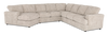 Made in Canada Customizable Sofa Lab Curve 4-Piece Left-Facing Sectional with Cuddler - Plush Parchment | Sofa sectionnel de gauche 4 pièces avec fauteuil enveloppant personnalisable Curve de Sofa Lab fabriqué au Canada en tissu - Plush Parchment