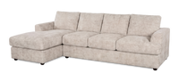 Made in Canada Customizable Sofa Lab Curve Left-Facing Fabric Sofa Chaise  – Plush Parchment 