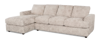 Made in Canada Customizable Sofa Lab Curve Fabric Left-Facing Sofabed Sectional - Plush Parchment 