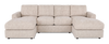 Made in Canada Customizable Sofa Lab Curve Fabric Double Chaise Sectional - Plush Parchment | Sofa sectionnel avec deux fauteuils longs personnalisable Curve de Sofa Lab fabriqué au Canada en tissu - Plush Parchment