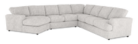 Made in Canada Customizable Sofa Lab Curve 4-Piece Left-Facing Sectional with Cuddler - Plush Oyster 