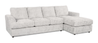 Made in Canada Customizable Sofa Lab Curve Right-Facing Fabric Sofa Chaise  – Plush Oyster 