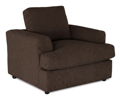 Made in Canada Customizable Sofa Lab Curve 40" Fabric Chair – Teddy Walnut | Fauteuil personnalisable Curve de Sofa Lab de 40 po fabriqué au Canada en tissu - Teddy Walnut