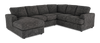 Made in Canada Customizable Sofa Lab Curve 3 Piece Left-Facing Fabric Sectional with Chaise – Plush Charcoal | Sofa sectionnel de gauche 3 pièces avec fauteuil long personnalisable Curve de Sofa Lab fabriqué au Canada en tissu - Plush Charcoal