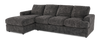 Made in Canada Customizable Sofa Lab Curve Fabric Left-Facing Sofabed Sectional - Plush Charcoal | Sofa-lit sectionnel de gauche personnalisable Curve de Sofa Lab fabriqué au Canada en tissu - Plush Charcoal